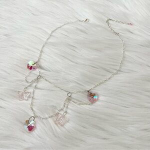 Y2k pink heart necklace